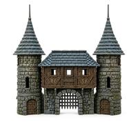 QP3D - Medieval Castle Gatehouse Terrain 28mm Scale - Fantasy Tabletop Scenery for RPG, DND, Wargaming & Diorama