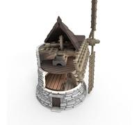 QP3D - Medieval Windmill - Fantasy Battle House Terrain Scenery for Tabletop & RPG 28-32mm Miniatures Wargame Props DnD D&D, 3D Printed and Paintable