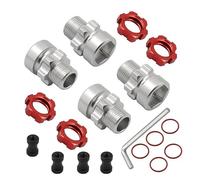QPAJWAKS RC Car Splined 12mm to 17mm Metal Wheel Hex Hub Adapter for Traxxas 1/10 Slash 2WD 4X4 Rustler Stampede 2WD 4X4 Upgrade Parts(Rot)