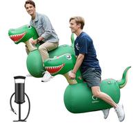 QPAU Inflatable Bouncy Dinosaur 2 PCS with Hand Pump, Heavy Duty Giant Bouncy Pal, 220lbs load capacity, Bouncy Animal Hopper Toy, Indoor Outdoor Hopping Horse for Girls Boys Ages 5+