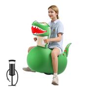 QPAU Inflatable Bouncy Dinosaur with Hand Pump, Heavy Duty Giant Bouncy Pal, 220lbs load capacity, Bouncy Animal Hopper Toy, Indoor Outdoor Hopping Horse for Girls Boys Ages 5+