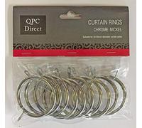 QPC DIRECT 42mm Diameter Large Heavy Duty Metal Curtain Rings, 10 PACK (Chrome)