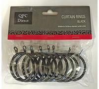 QPC DIRECT 45mm Diameter Large Heavy Duty Metal Curtain Rings, 10 PACK (Black)