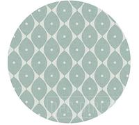 QPC Direct Abstract LEAF Print PVC Oilcloth Table Cover Vinyl Tablecloth, Round 53" (135cm) (Duckegg)