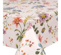 QPC Direct Budding Flowers PVC Oilcloth Table Cover Vinyl Tablecloth 140 x 140cm Square
