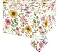QPC Direct Country Garden Multi PVC Oilcloth Table Cover Vinyl Tablecloth, 135cm (53") Diameter Round