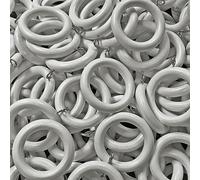 QPC DIRECT Extra Strong Unbreakable Curtain Rings for 28mm Wood Poles (100, Grey)