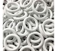 QPC Direct Extra Strong Unbreakable Curtain Rings for 28mm Wood Poles (White, 12)