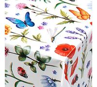 QPC Direct Spring Meadow Multi PVC Oilcloth Table Cover Vinyl Tablecloth, 135cm (53") Diameter Round