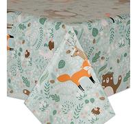 QPC Direct Woodland Fox and Friends PVC Oilcloth Table Cover Vinyl Tablecloth (140 x 100cm [Rectangle])