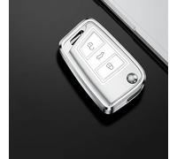 QPDDFG Car Key Cover for VW Caddy Beetle Passat Taigo Teramont Magotan, Car Key Fob Cover Car Key Case, Remote Control Car Key Shell Case Replacement Car Key Fob Case Cover,C White