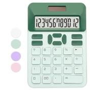 QpenguinBabies Green Calculator, 12 Digit LCD Display, Standard Function, Solar Powered