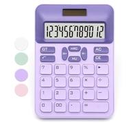 QpenguinBabies Purple Calculator, 12 Digit LCD Display, Office, Home, School, Business Calculator