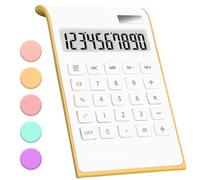 QpenguinBabies Solar Battery Basic Desktop Calculator - 10 Digits, Tilted LCD Display, Dual Powered, White