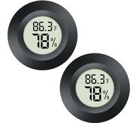 QPEUIM 2 Pack Hygrometer Thermometer Mini Digital LCD Monitor Indoor/Outdoor Humidity Meter Gauge Temperature for Humidifiers Dehumidifiers Greenhouse Reptile Humidor Fahrenheit/Celsius(℉/℃) by