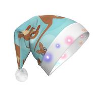 QPIPGER Funny for Kangaroo Zoo LED Christmas Hat for Adults - 1PC Decoration Hat Xmas Santa hat Halloween Party, Holiday