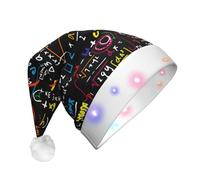 QPIPGER Math Formula LED Christmas Hat for Adults - 1PC Decoration Hat Xmas Santa hat Halloween Party, Holiday