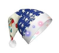 QPIPGER Mexican American Flag LED Christmas Hat for Adults - 1PC Decoration Hat Xmas Santa hat Halloween Party, Holiday