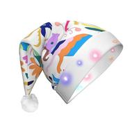 QPIPGER Mexican Otomi Animals LED Christmas Hat for Adults - 1PC Decoration Hat Xmas Santa hat Halloween Party, Holiday