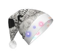 QPIPGER Mexican Skull LED Christmas Hat for Adults - 1PC Decoration Hat Xmas Santa hat Halloween Party, Holiday