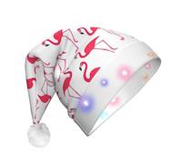 QPIPGER Red flamingo LED Christmas Hat for Adults - 1PC Decoration Hat Xmas Santa hat Halloween Party, Holiday