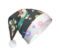 QPIPGER Wearing Clothes Corgi Dogs LED Christmas Hat for Adults - 1PC Decoration Hat Xmas Santa hat Halloween Party, Holiday