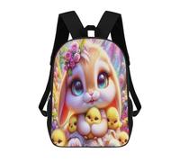 QPIRINMEX Backpack for Kids Boys Girls Cartoon Rabbit Casual Big Capacity School Bags Teenager Rucksack with Side Bottle Pockets 17inch