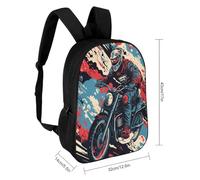 QPIRINMEX Backpacks Dirt Bike Racing Motocross Rider Kids School Backpack School Bag 3D School Bag for Boys Womens Elementary And Middle School Students,Gifts For Boys And Girls 17inch