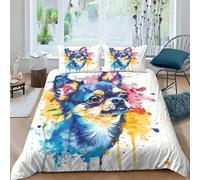 QPIRINMEX Chihuahua 3D Duvet Set Soft Cosy Bedding Set Dog Quilt Cover 3 Piece Pillowcase DDD Bedding Set Bedding Double（200x200cm）