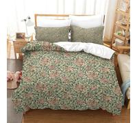 QPIRINMEX Flowers and Plants Duvet Cover Set 3 Piece Bedding Set with 3D Print Pattern Comforter Cover with 2 Pillowcases All Season Quilt Cover with Zipper for Kids Boys Girls King（220x240cm）