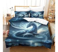 QPIRINMEX Flying Dragon 3D Duvet Cover Sets, Quilt Cover Microfiber Bedding with Zipper Closure Winter Soft Comforter Cover Apply to Kids Youth 3 Piece Set Comfortable Room Decor King（220x240cm）