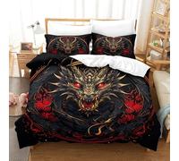 QPIRINMEX Flying Dragon 3D Duvet Cover Sets, Quilt Cover Microfiber Bedding with Zipper Closure Winter Soft Comforter Cover Apply to Kids Youth 3 Piece Set Comfortable Room Decor King(220x240cm)