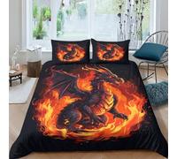 QPIRINMEX Flying Dragon 3D Duvet Cover Soft Comfortable Quilt Cover Breathable Quilt Cover Comforter Cover For Girls Boys Bedding Set Double（200x200cm）