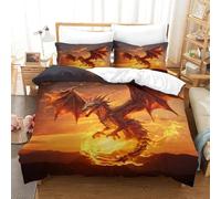 QPIRINMEX Flying Dragon 3D Duvet Cover Soft Comfortable Quilt Cover Breathable Quilt Cover Comforter Cover For Girls Boys Bedding Set King（220x240cm）
