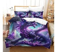 QPIRINMEX Flying Dragon 3D Duvet Set Soft Cosy Bedding Set Quilt Cover 3 Piece Pillowcase DDD Bedding Set Bedding King（220x240cm）
