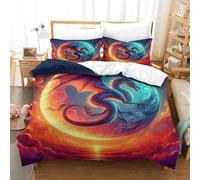 QPIRINMEX Flying Dragon 3D Microfiber Duvet Cover Set with Zipeer Closure for Kids Teens Adults Bedding Quilt Cover 3 Pieces Set King（220x240cm）