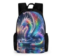 QPIRINMEX Flying Dragon Backpack Dinosaur Bookbags for Boys And Girls With,Travel School Bag for Students with Side Pockets,Toddler Backpack for Books And Toys 42x30.5cm