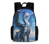 QPIRINMEX Flying Dragon Backpack Dinosaur Bookbags for Boys And Girls With,Travel School Bag for Students with Side Pockets,Toddler Backpack for Books And Toys 42x30.5cm