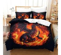 QPIRINMEX Flying Dragon Duvet Cover 3D Unique Quirky Gifts Bedding Linen Gifts For Men Adult Child Quilt Cover With Pillowcases Soft Microfiber Comforter Cover King（220x240cm）