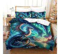 QPIRINMEX Flying Dragon Duvet Cover Set 3D Printed Bedding Quilt Cover Set 3 Pieces Soft Microfiber Bedding Quilt Cover with Zipper Closure for Teens And Adults King(220x240cm)