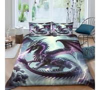 QPIRINMEX Flying Dragon Duvet Cover Set Pattern Printe Bedding Quilt Duvet Cover Set for Soft Microfiber For Teens And Adult Double（200x200cm）