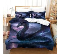 QPIRINMEX Flying Dragon Quilt Cover 3D Printed Duvet Cover Bedding Comforter Cover Set with Zipper Soft Microfiber for Kids Youth 3 Piece Set Winter Soft And Comfortable Room Decor