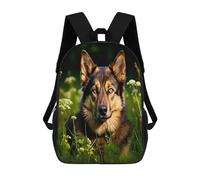 QPIRINMEX German Shepherd Dog School-Bags Backpacks for Teens,Elementary Boys And Girls Bookbags,Dog Lightweight Casual Daypack 17inch