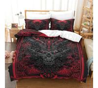 QPIRINMEX Gothic 3D Terror Duvet Cover Bedding Quilt Cover Microfiber Comforter Cover Set with Zipper Closure for Kids Youth 3 Piece Set Winter Soft And Comfortable Room DecorSuper King（260x220cm）