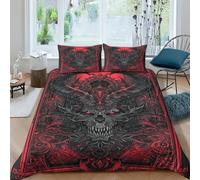 QPIRINMEX Gothic Bedding Terror Duvet Cover with Zipper Closure Soft Microfiber Quilt Cover Boys And Girls Double（200x200cm）