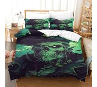 QPIRINMEX Heavy Metal 3D Printed Duvet Cover Gothic Set Brushed Microfiber Soft Quilt Covers Suitable for Boys Girls Teen Adults Easy Care Hotel Quality Bedding Sets with Pillowcase