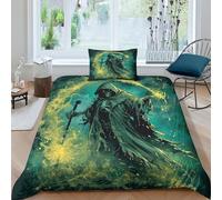 QPIRINMEX Heavy Metal Duvet Cover 3D Gothic Quilt Cover Bedding Comforter Cover with Zipper Closure Soft Fiber Apply to Kids Youth Room Decor 3 Piece Set Soft And Comfortable Single（135x200cm）