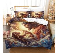 QPIRINMEX Jesus Duvet Cover Set 3D Quilt Cover Decorative Microfiber Comforter Cover Set with Pillow Shams, Zipper, Soft Lightweight 3 Pieces King（220x240cm）