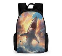 QPIRINMEX Kids School Backpack 3D Shark School Bag Marine Animal Rucksack Sports Backpacks For Boys And Girls Fashion Knapsack for Teenage Girls Lightweight Rucksack 42x30.5cm