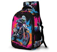 QPIRINMEX Off-road Motorbike Vehicles Backpack for Boys Kids Elementary School Bookbag Theme Rucksack Girls Laptop Travel Bag for Teens 6-15 Years Old